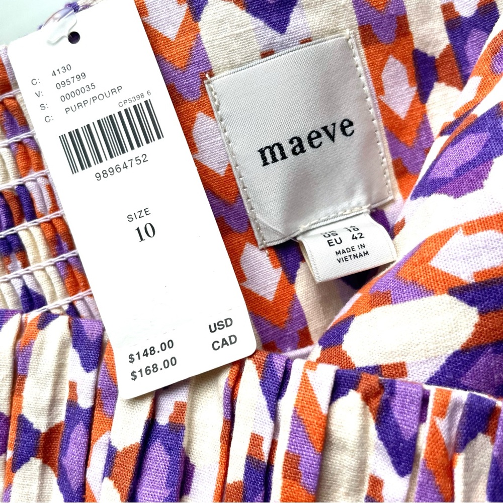 Anthropologie Maeve Ophelia Sleeveless Linen Blend Slim Mini Dress Size 10 NWT - Picture 5 of 11